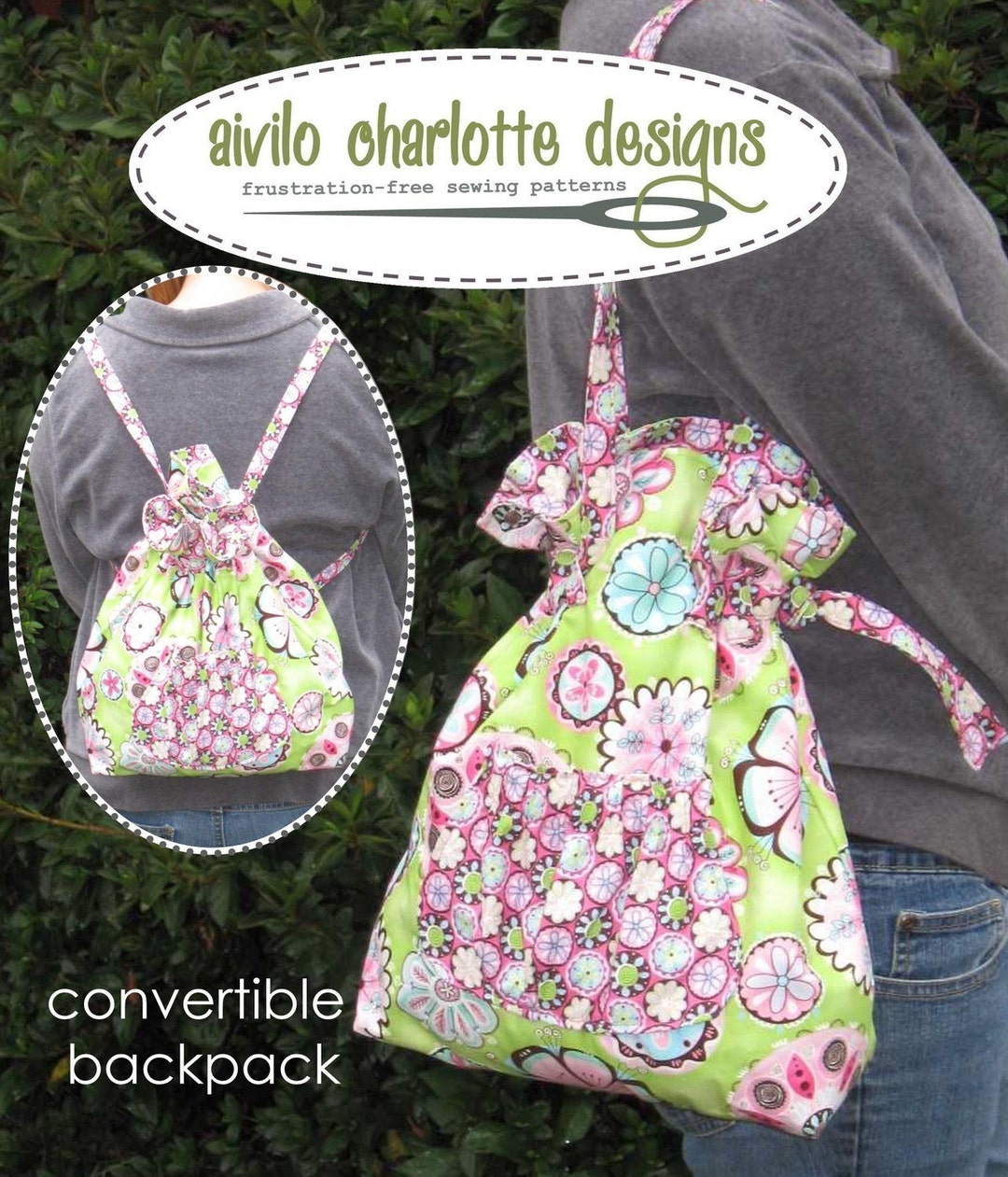 Convertible Backpack Paper Patterns Sewing Pattern Pdf - Convertible Backpack to Tote - Great Purse or ...