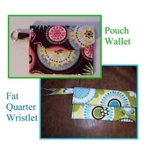 pdf Schnittmuster - Fat Quarter Handgelenk und Schlüsselanhänger Tasche Geldbörse - perfekt zum nähen lernen Projekte - Instant Download