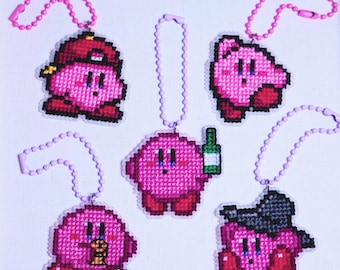 Handgemaakte Kirby-sleutelhanger met kruissteek: Nintendo Kirby Korea Edition