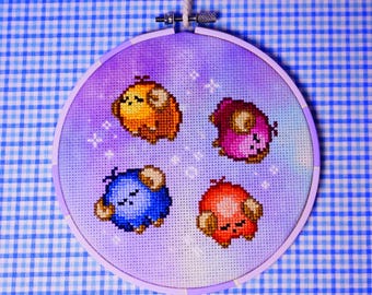 Yu-Gi-Oh scapegoat Anime Cross Stitch, Handmade Hoop Frame Wall Hanging Decor