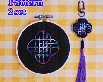 K-Pop Demon Hunters Huntrix Logo Cross Stitch Pattern Set (Digital Download)