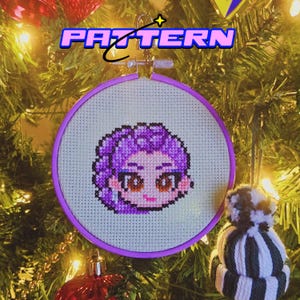 Rumi Face Cross Stitch Pattern, K-Pop Fan Art (Instant Download PDF)