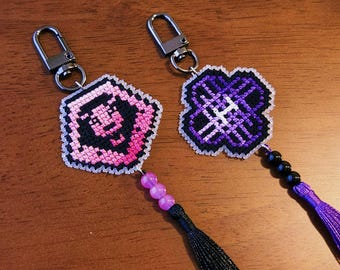 Kpop Demon Hunters-sleutelhanger met kruissteek | Norigae kwastje met kralen