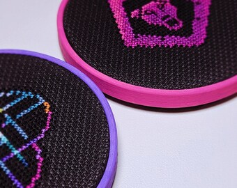 Kpop Demon Hunters Cross Stitch Mini Hoop | Glow in the Dark Huntrix