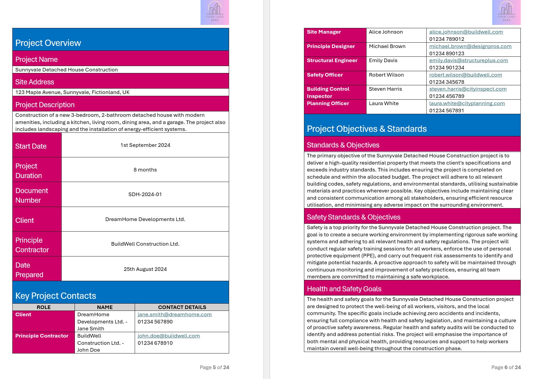Construction Phase Plan (CPP) Template - MS Word, Editable ...