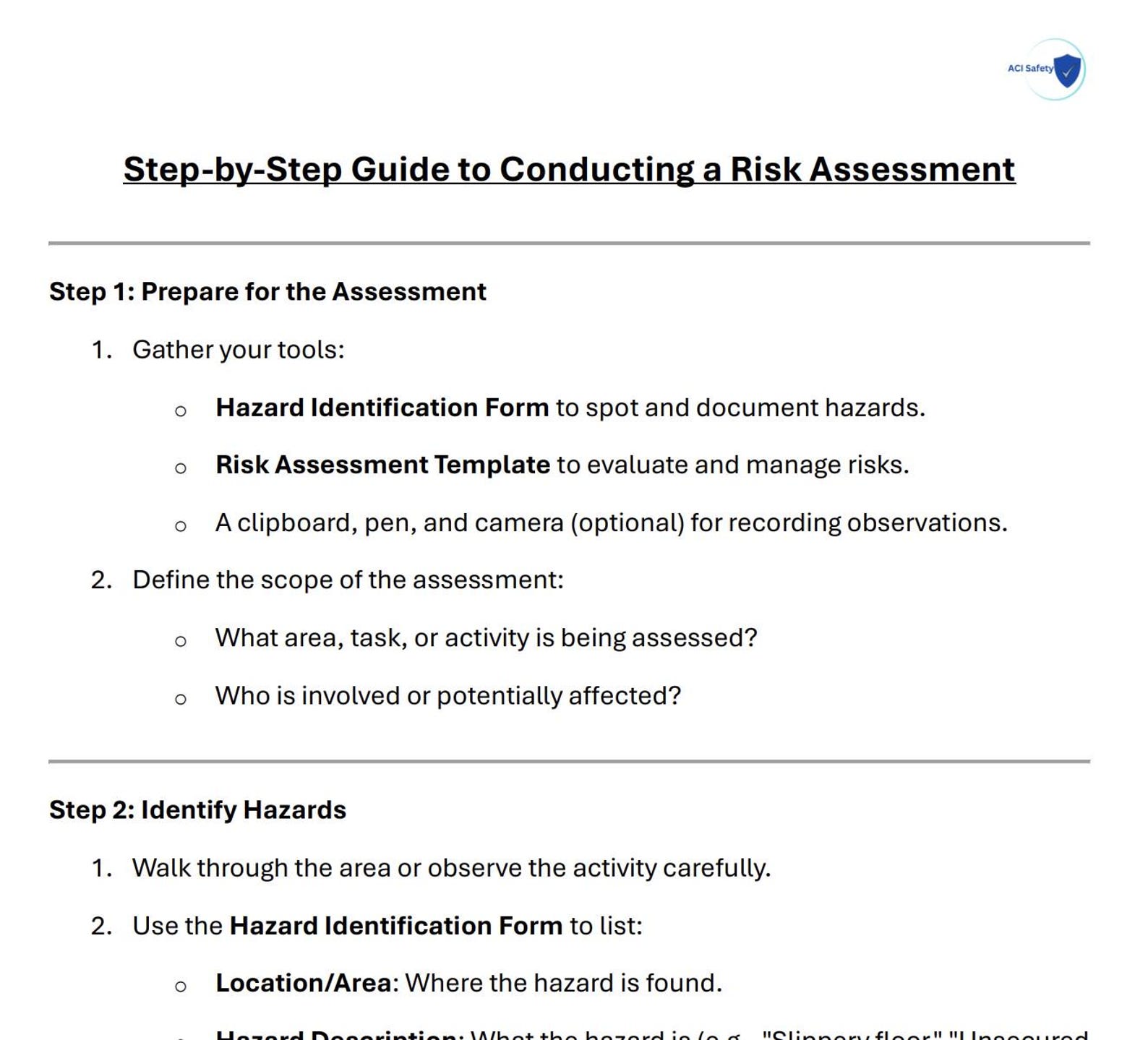 Complete Risk Assessment Sign Complete Risk Assessment and Hazard Management Pack - Etsy