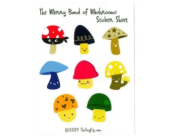 Merry Band of Mushrooms Sticker Sheet