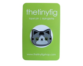 Gray Cat Enamel Pin | Lapel Pin | Tabby Cat