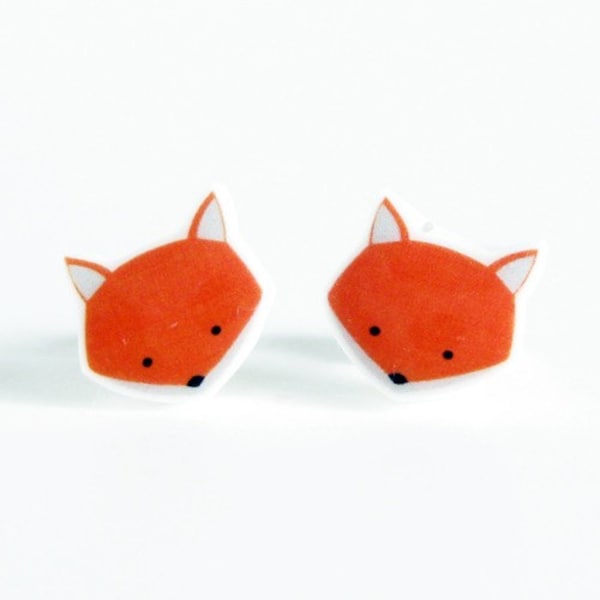 Small Cute Fox Earrings | Sterling Silver Stud Earrings | Gifts For Her