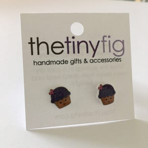 Purple Cupcake Earrings | Cute Earrings | Sterling Silver Posts Studs | Gifts