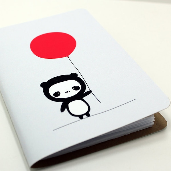 Panda with Red Balloon Pocket Notebook