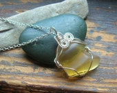 Sachuset Beach Genuine Yellow Sea Glass Necklace