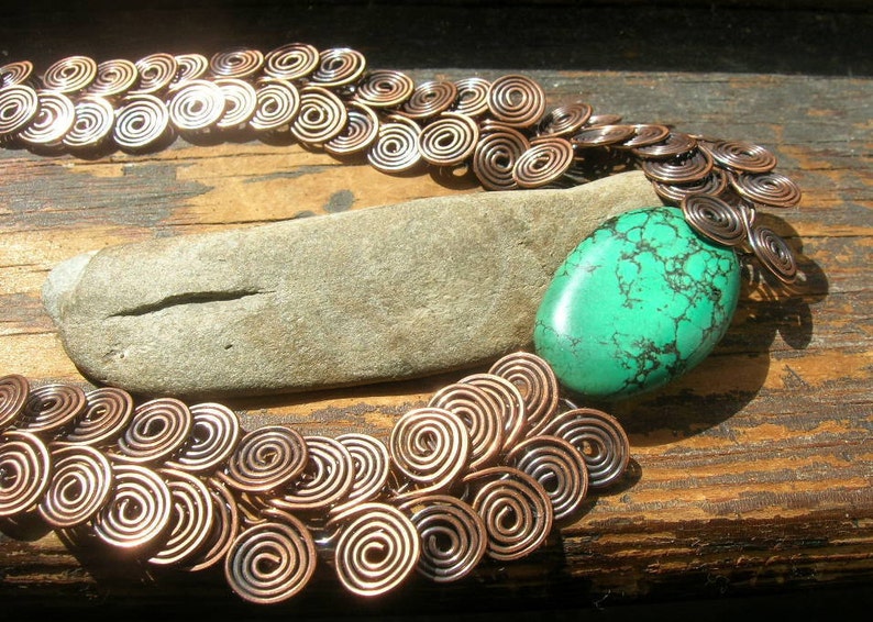 Turquoise Egyptian Spiral necklace image 3