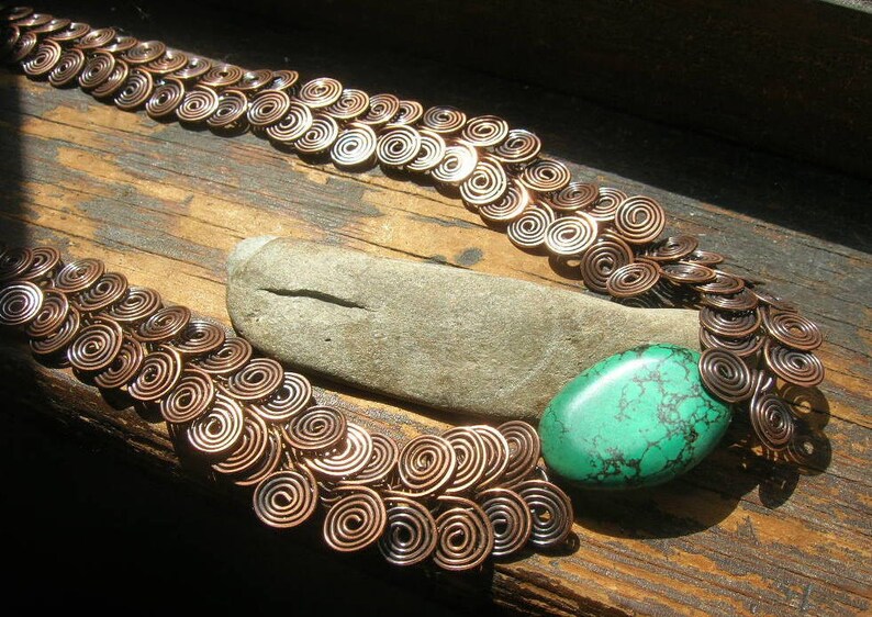 Turquoise Egyptian Spiral necklace image 1