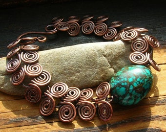 Turquoise Egyptian Spiral bracelet