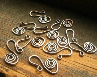 Big Swirl Copper Clasps  for your handmade jewelry designs set of 10