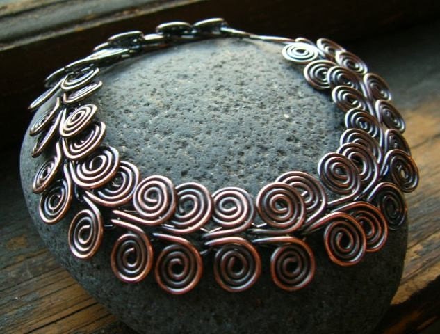 Ancient Egyptian Copper Spiral bracelet