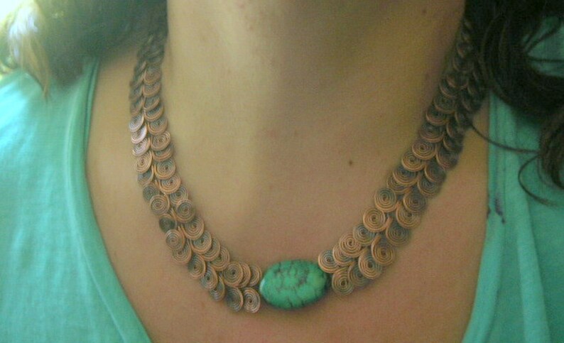Turquoise Egyptian Spiral necklace image 4