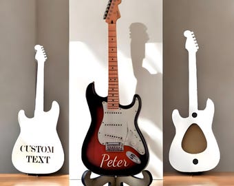 Guitar-shaped guitar pick holder box, gift for guitarist, Guitar shaped box, Personalized wooden guitar pick storage box, guitar shaped box