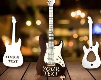 Gitarren-Plektrum-Halter-Box, Geschenk für Gitarist, Gitarren-Pick-Aufbewahrungsbox, Gitarren-Box, personalisierte Box in Gitarrenform