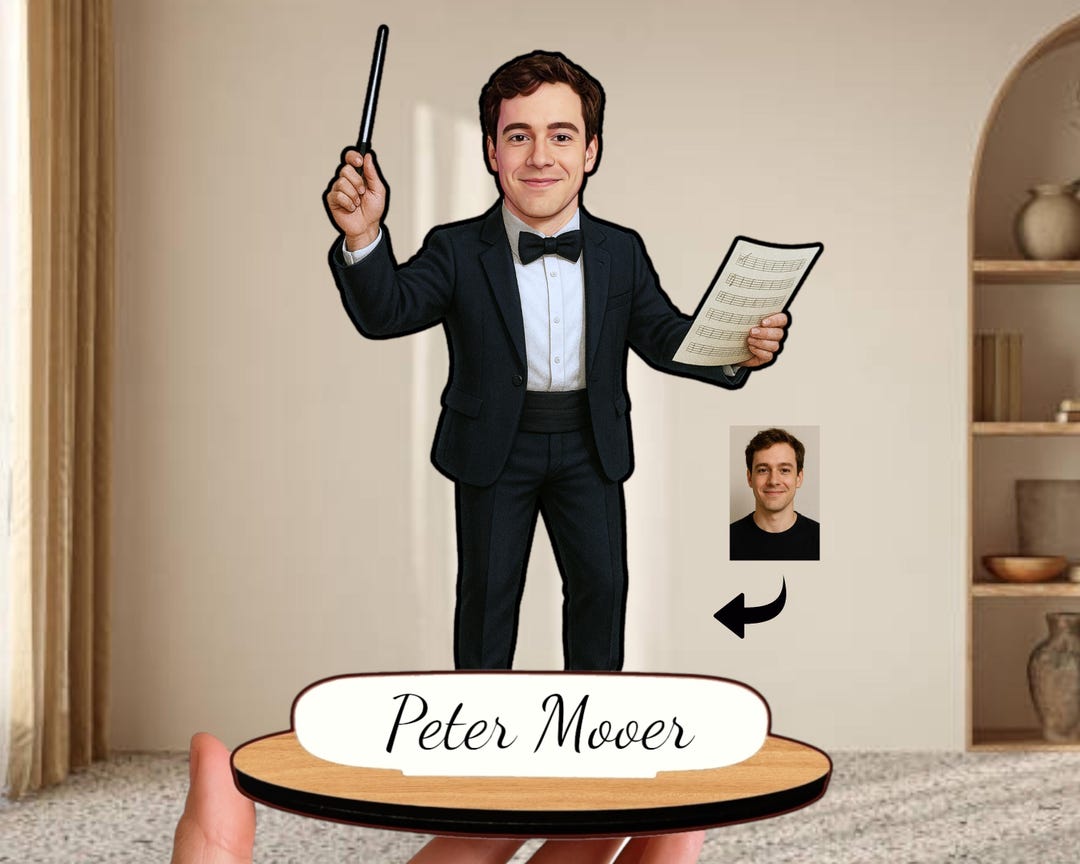 Personalized Conductor Gift: Custom Wooden Caricature Figurine ...