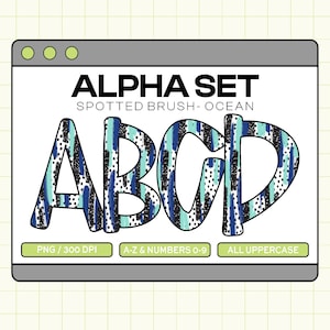 Trendy PNG Alpha Set, Doodle alpha, Spots alpha PNG, Ombre Alpha, Checkered alpha, Instand download (Spotted Brush-Ocean)