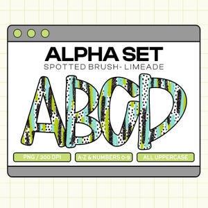 Trendy PNG Alpha Set, Doodle alpha, Spots alpha PNG, Ombre Alpha, Checkered alpha, Instand download (Spotted Brush-Limeade)
