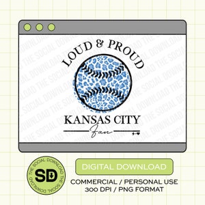 KC Loud and Proud PNG Download File, Kansas City Png, KC baseball, Kansas City, Dtf, Sublimation, Dtg (KCBB1013)