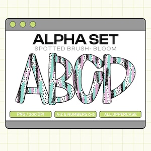Trendy PNG Alpha Set, Doodle alpha, Spots alpha PNG, Ombre Alpha, Checkered alpha, Instand download (Spotted Brush-Bloom)