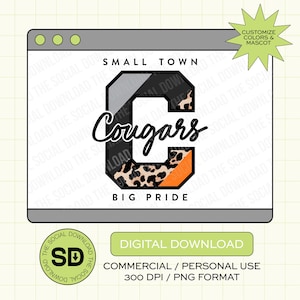 Small Town Big Pride Custom School Spirit PNG Download File, custom school png, spirit png, DTF, Sublimation, DTG (SW1029)