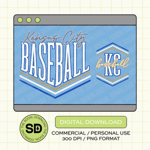 KC baseball Diamond PNG Download File, Kansas City Png, KC baseball, Kansas City, Dtf, Sublimation, Dtg (KCBB1029)