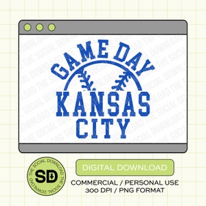 Game Day KC PNG Download File, Kansas City Png, KC baseball, Kansas City, Dtf, Sublimation, Dtg (KCBB1026)
