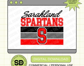 Distressed Team Stripes Custom School Spirit PNG Download File, custom school png, spirit png, DTF, Sublimation, DTG (SW1039)