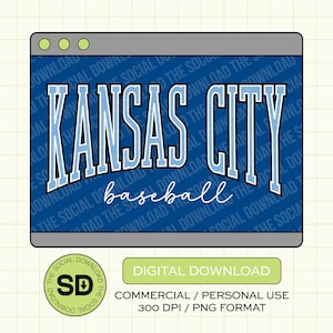 Varsity KC Baseball PNG Download File, Kansas City Png, KC baseball, Kansas City, Dtf, Sublimation, Dtg (KCBB1027)