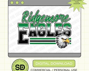 Ombre Stack Mascot Custom School Spirit PNG Download File, custom school png, spirit png, DTF, Sublimation, DTG (SW1115)