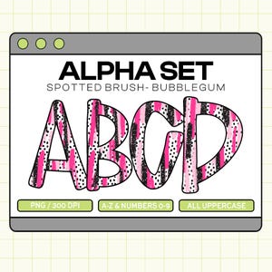 Trendy PNG Alpha Set, Doodle alpha, Spots alpha PNG, Ombre Alpha, Checkered alpha, Instand download (Spotted Brush-Bubblegum)