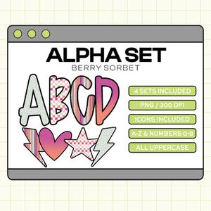 Trendy PNG Alpha Set, Doodle alpha, Spots alpha PNG, Ombre Alpha, Checkered alpha, Instand download (Berry Sorbet)