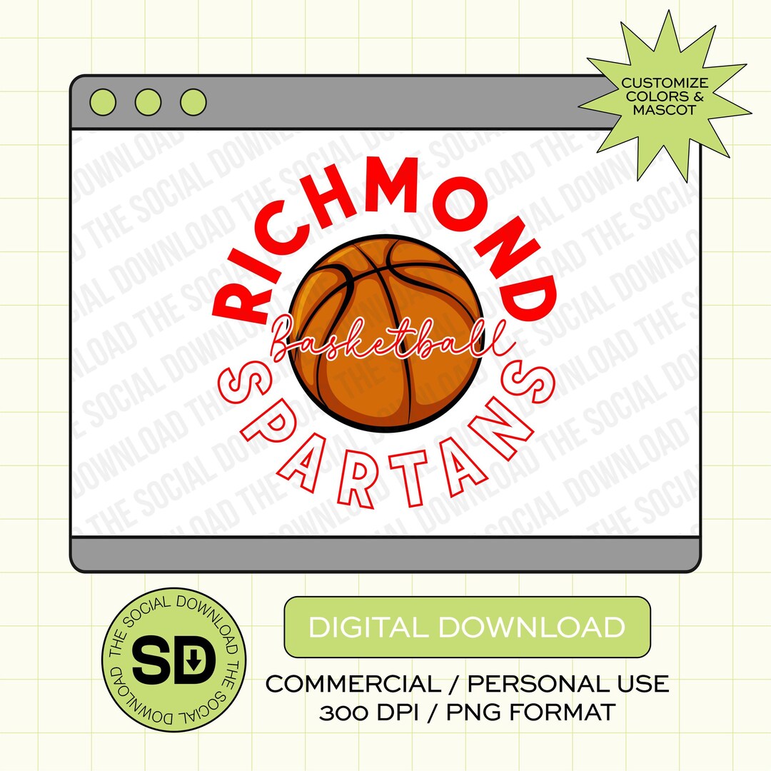 Inline Outline Basketball Custom School PNG Download File, Custom ...