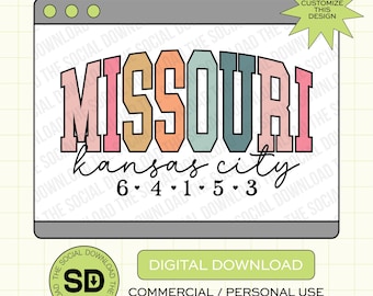 Varsity Boho Custom City and State PNG Download File, custom state png, city and state png, DTF, Sublimation, DTG (STATE1030)