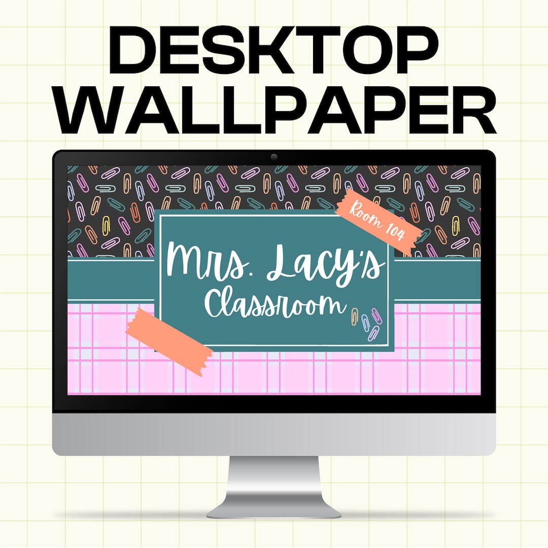Personalized Teacher Desktop Wall Paper, Teacher Desktop Canva Template ...