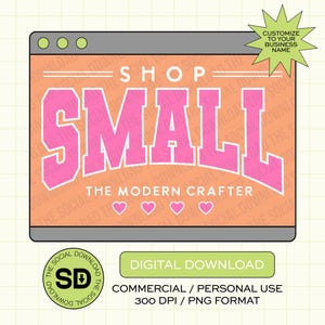 Varsity Shop Small Custom Shop Local Boutique Name  PNG, trendy png, Shop small png, Custom business png (LOGO1008)