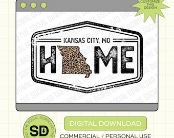 Leopard Distressed Home Custom City and State PNG Download File, custom state png, city and state png, DTF, Sublimation, DTG (STATE1004)