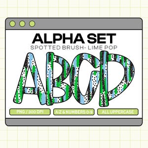 Trendy PNG Alpha Set, Doodle alpha, Spots alpha PNG, Ombre Alpha, Checkered alpha, Instand download (Spotted Brush-Lime Pop)
