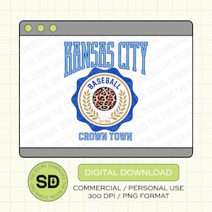 Old School KC PNG Download File, Kansas City Png, KC baseball, Kansas City, Dtf, Sublimation, Dtg (KCBB1011)