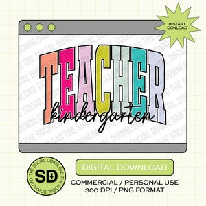 Maestra de jardín de infantes con bloques de color estilo universitario - Maestra moderna PNG, Maestra colorida PNG, Grado PNG (TEACH-VCB1003)