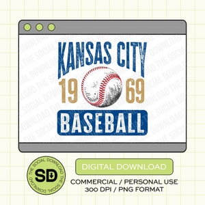 Vintage KC baseball PNG Download File, Kansas City Png, KC baseball, Kansas City, Dtf, Sublimation, Dtg (KCBB1015)