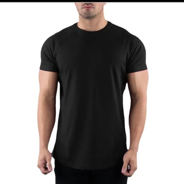 Plain Gym T-shirt Men Summer Fitness clothing O-neck Short Sleeve T shirt Cotton Slim fit