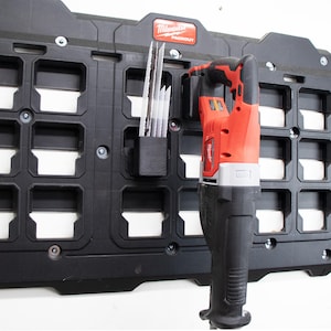 Milwaukee M18 Reciprocating Saw Mount for Packout Wall with Blade Holder