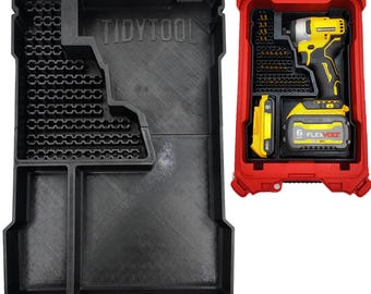 Archivo STL para taladro de impacto sin escobillas de 20 V (DCF809). Revestimiento y organizador para el organizador compacto de Milwaukee.