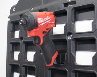 M12 Drill Holder for Milwaukee Packout Wall- Works for Multiple Tools- 2 Pack